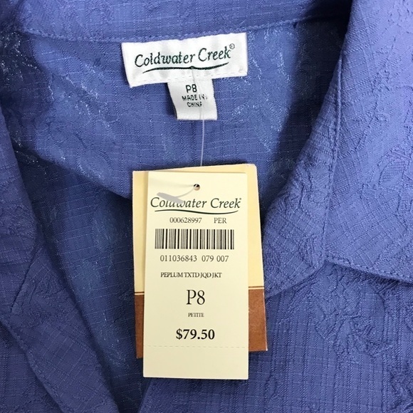 Coldwater Creek Blue Button Blazer Petite 8 - Picture 4 of 7